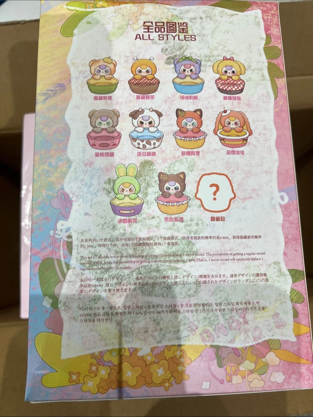 Baby Three Storage Basket Plush Character blind box NIB